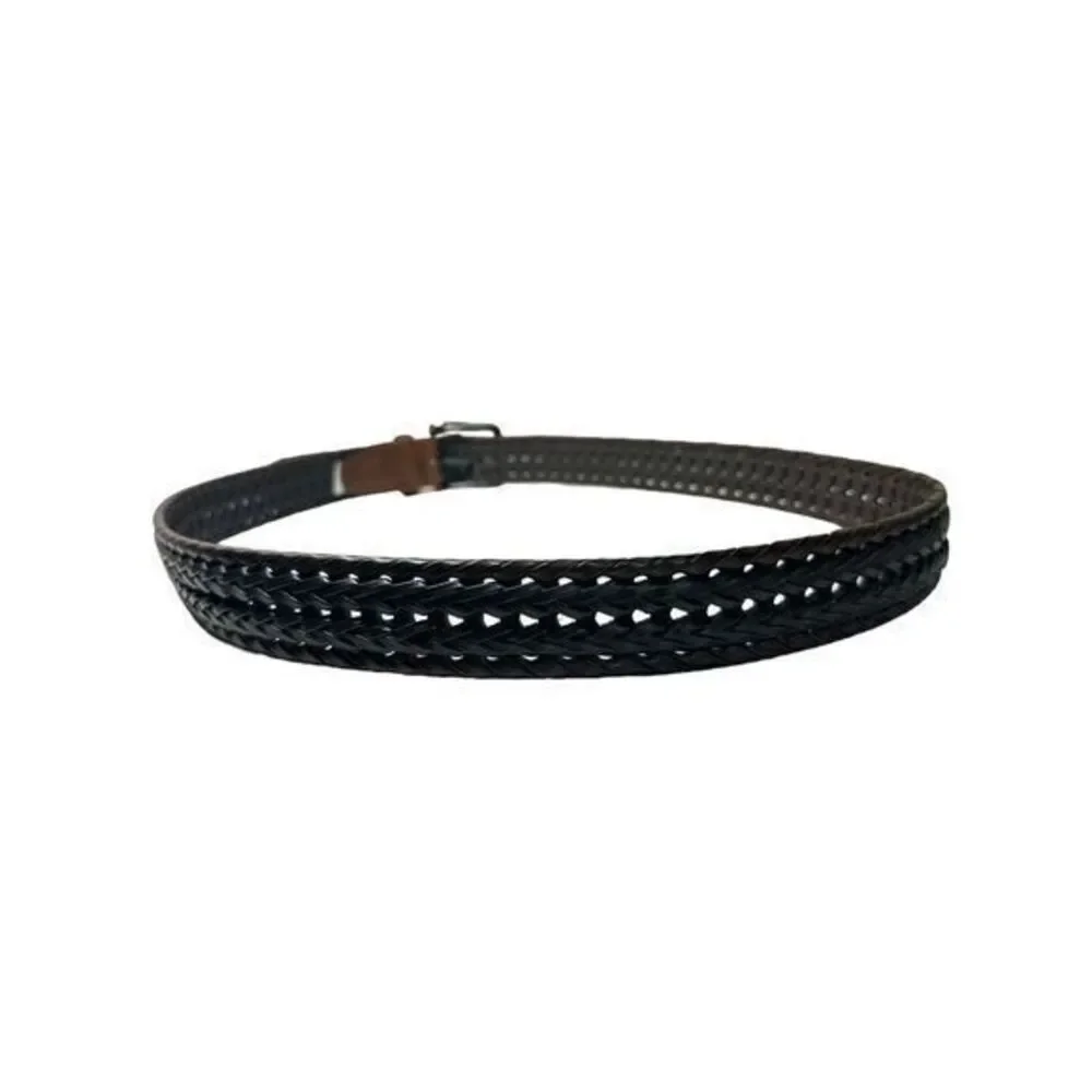 Columbia Hand Laced Black/Brown Woven Belt, Men's Large 38 40‎ Casual Business